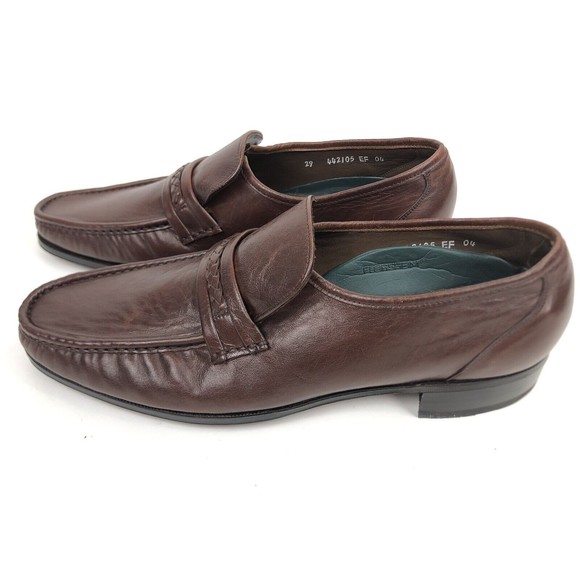 Vintage Florsheim Mens Dress Shoes 11.5 B Burgundy Loafer Slip On 30115 - Picture 1 of 10